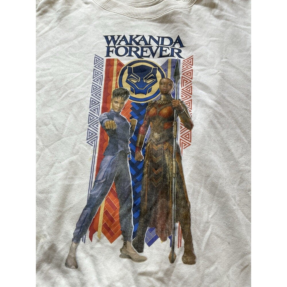 Marvel Black Panther Wakanda Forever Graphic Sweatshirt Color Cream Ivory L